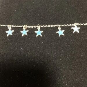 Silver Blue Star Charm Adjustable Anklet- Ankle Bracelet